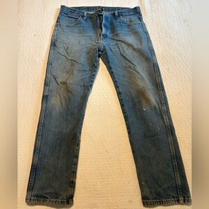 Rustler Men's Classic Weathered Denim Straight Jeans